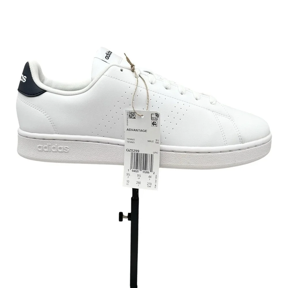 Adidas Advantage Mens Casual Classic Style Shoes Size 10 White/Ink Blue Sneakers